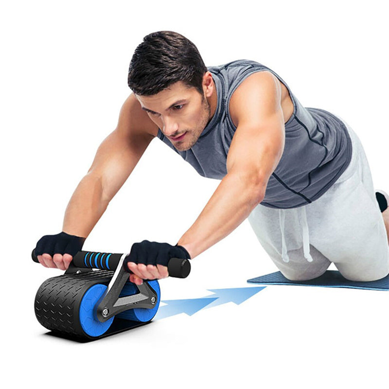 CoreMaster Ab Roller: Automatic Rebound Double Wheel for Full-Body Fitness