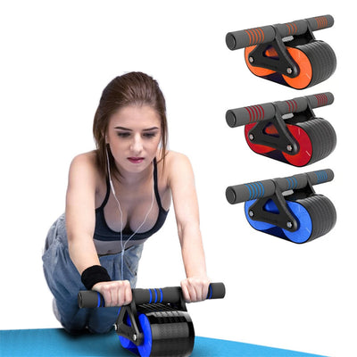 CoreMaster Ab Roller: Automatic Rebound Double Wheel for Full-Body Fitness